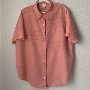 Jordan Women's Linen Shirt Blouse in Pink Size 20W
